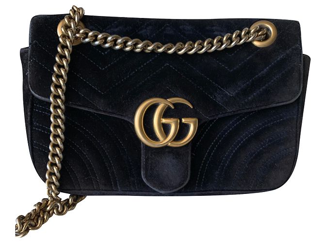 Marmont Gucci Mormont Leather Handbag Black