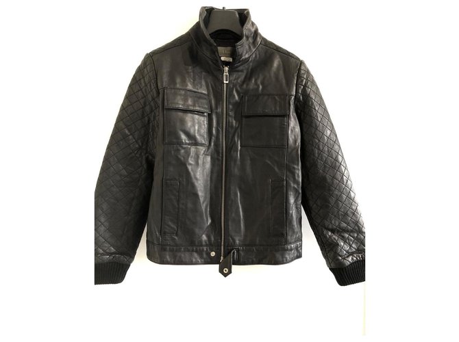Dior Einteilige Jacke Schwarz Leder  ref.230481
