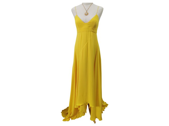 Dior Kleider Gelb Seide  ref.230523