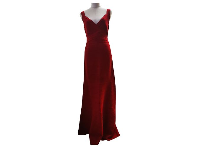 Herve Leger Abendkleid lang rot