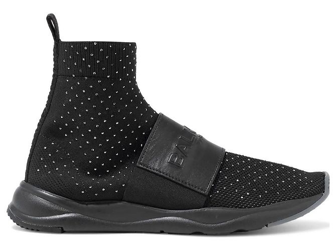 Baskets Balmain Cameron en cuir noir 38