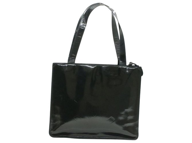 Chanel tote bag Black Patent leather  ref.230538