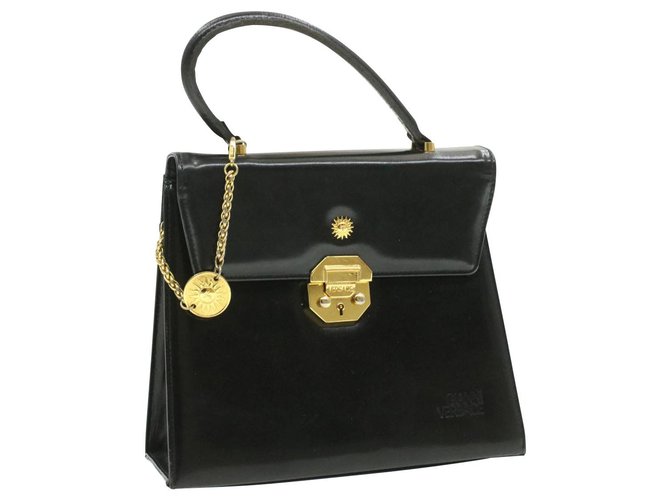 Versace Handbag Black Leather  ref.230552