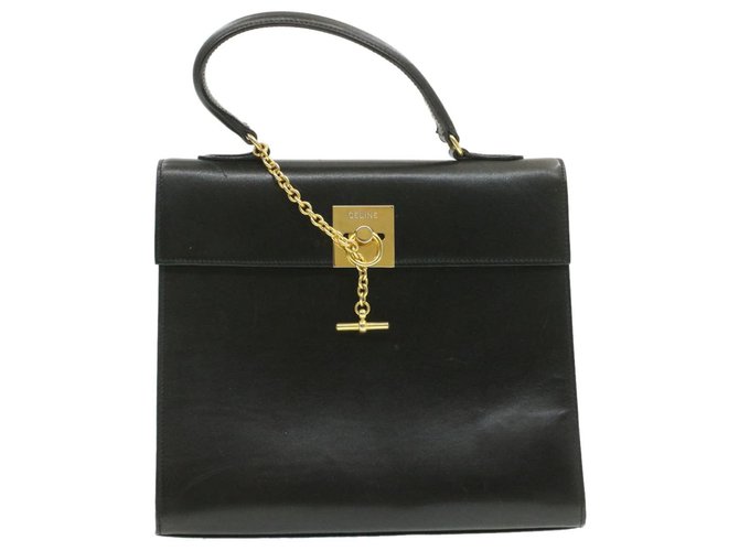 Céline Celine handbag Black Leather  ref.230571
