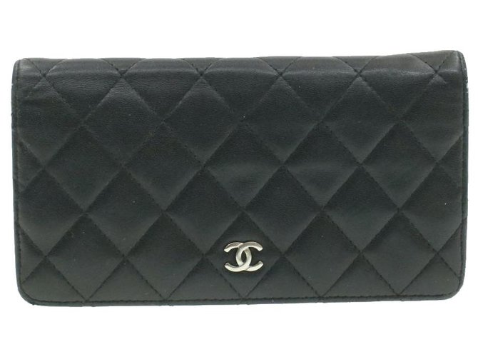 Billetera de Chanel Negro Cuero  ref.230589
