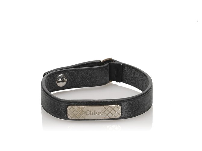 Bracelet en cuir noir Chloé  ref.230729