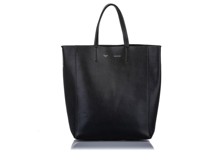 Céline Celine Black Small Vertical Cabas Leather Tote Bag Pony-style calfskin  ref.230754