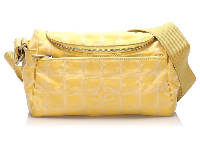 Chanel Yellow New Travel Line Canvas Crossbody Bag Cloth Cloth ref