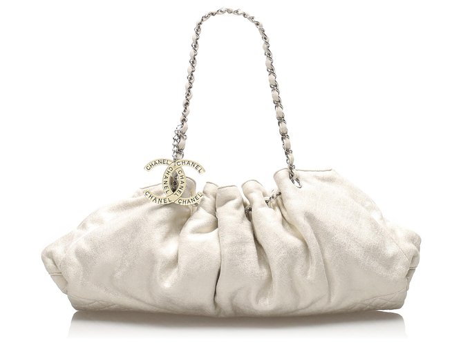 Chanel White CC Cabas Cotton Tote Bag Cloth  ref.230830