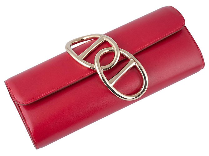 Hermès RARE clutch Red Leather  ref.230842