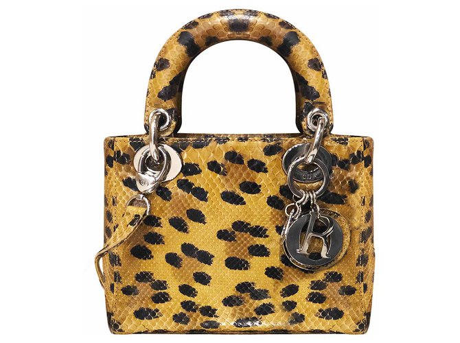 Lady Dior pitone leopardato Beige Pelli esotiche  ref.230904