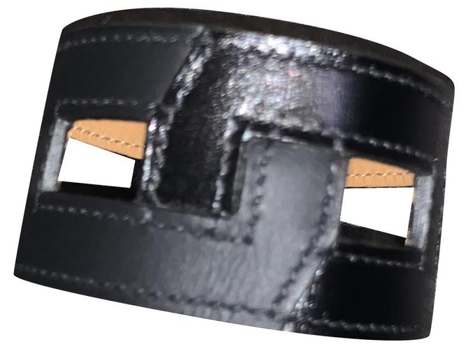 Hermès Armbänder Schwarz Leder  ref.230908