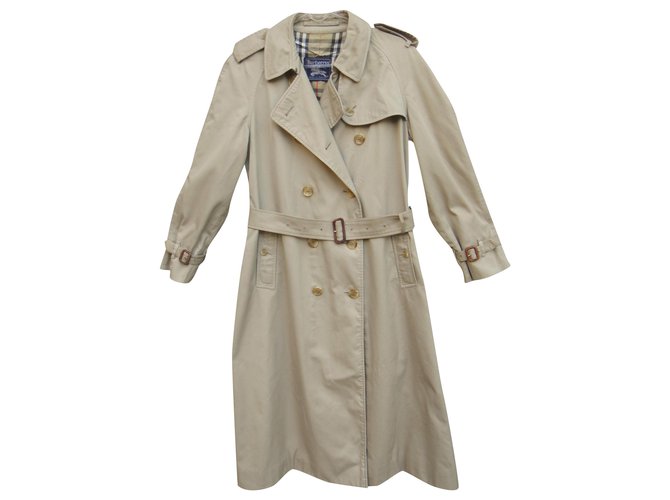 trench femme Burberry vintage t 42 Coton Polyester Beige  ref.230933