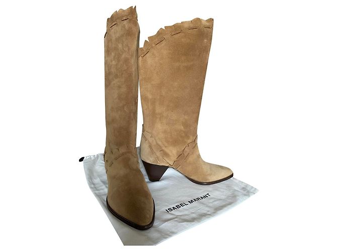Bottines Isabel Marant en daim caramel
