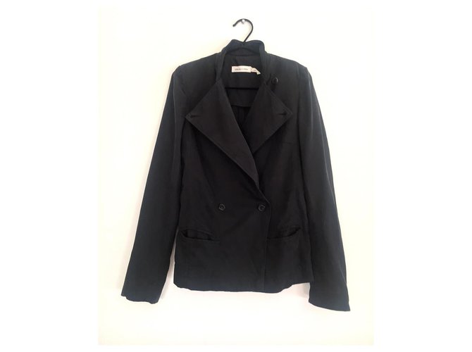 Isabel Marant chaqueta de sastre con cinturón Negro Lyocell  ref.230957