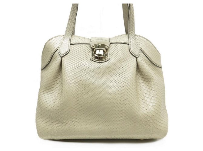 Louis Vuitton Cirus Python Handtasche Creme