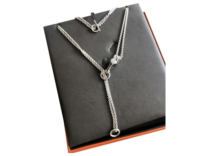 Hermès Hermes Galop Pferd Silber Halskette Silber Hardware Geld  ref.230983