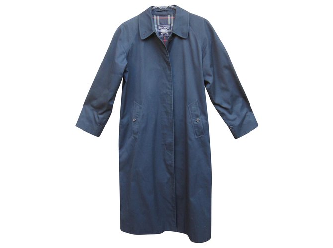Burberry woman raincoat vintage t 36/38 Navy blue Cotton Polyester  ref.230989