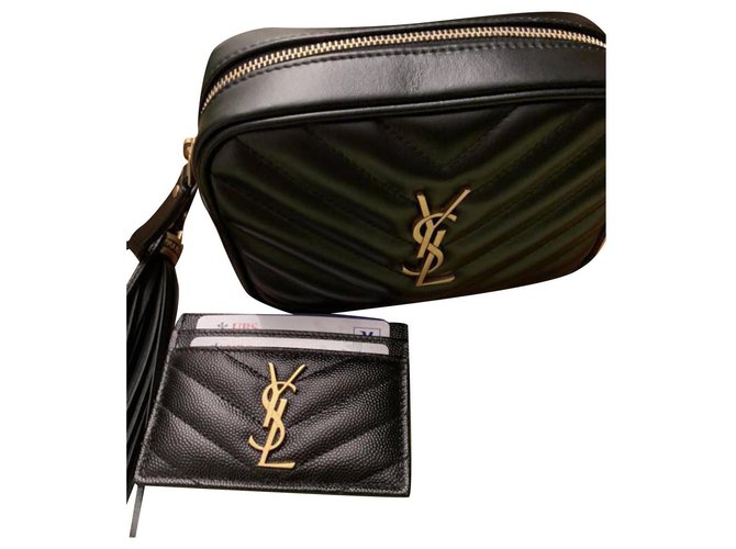 Loulou Yves Saint Laurent YSl lou belt bag IN MATELASSÉ LEATHER dark smog colour Cuir Noir  ref.231003