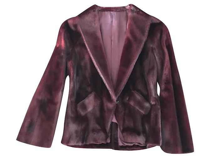 Giacca di pelliccia Loewe Rossa e Nera Rosso