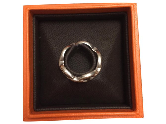 Hermès Anchor chain ring Silvery Silver  ref.231227