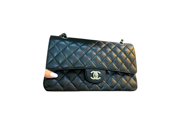 Chanel Medium Timeless classic lined flap bag Black Leather  ref.231241