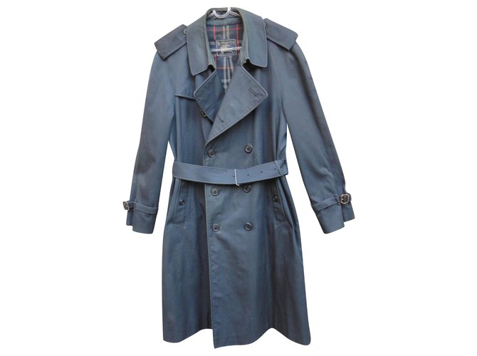 casaco Burberry vintage t para homem 52 Azul marinho Algodão Poliéster  ref.231246