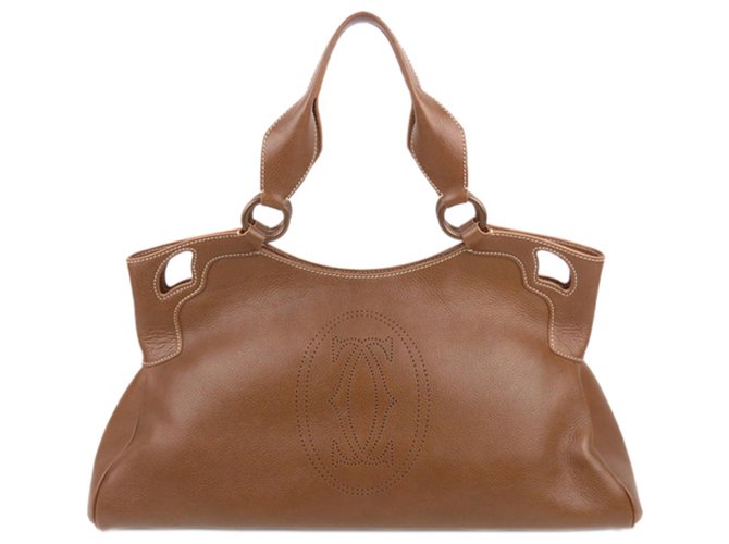 Cartier Brown Marcello de Cartier Leather Handbag Pony-style calfskin  ref.231363