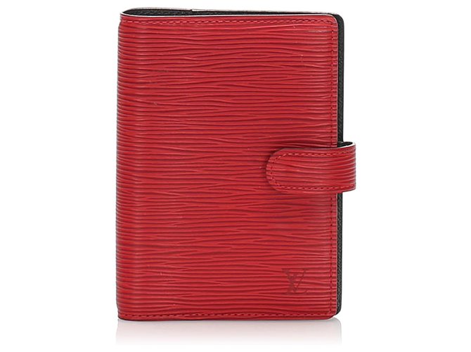 Louis Vuitton Red Epi Agenda PM Rosso Pelle  ref.231461