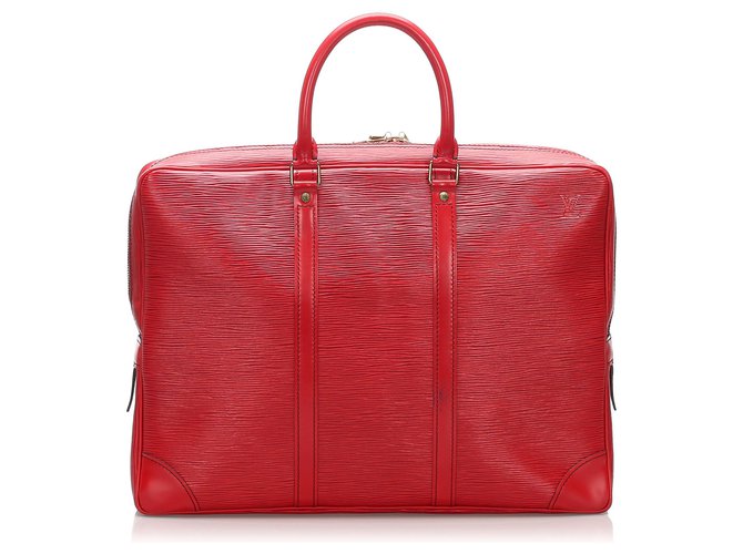 Louis Vuitton Red Epi Porte-Dokumente Reise Rot Leder  ref.231464