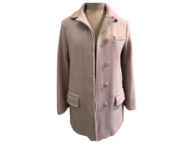 LOUIS VUITTON Women's Jacke/Mantel aus Wolle in Beige