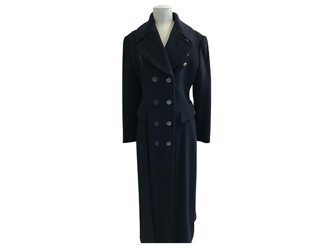 Barbara Bui Black Wool Long Coat