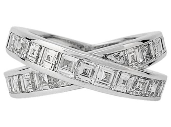 Chopard ring white gold, square diamonds.  ref.231583