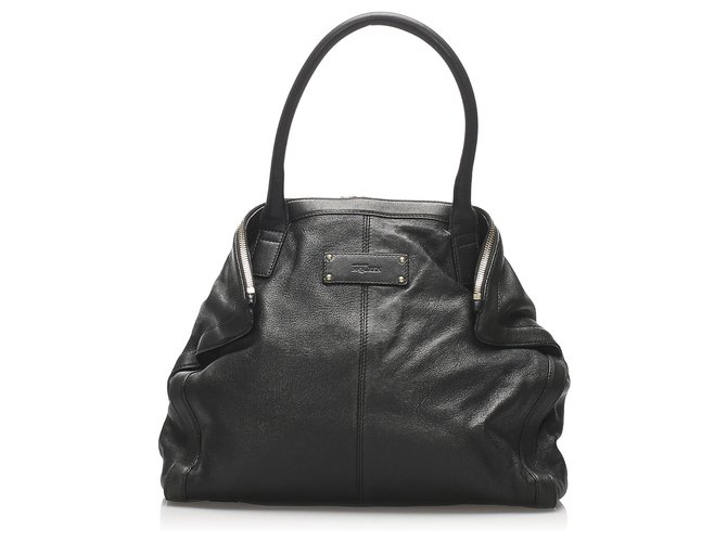 Alexander McQueen Black De Manta Leather Tote Bag Pony-style calfskin  ref.231669