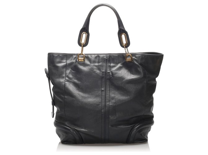 Chloé Chloe Black Leather Tote Bag Pony-style calfskin  ref.231685