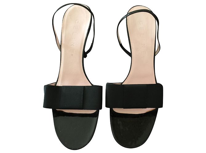 Sandalias Céline de charol negro 38