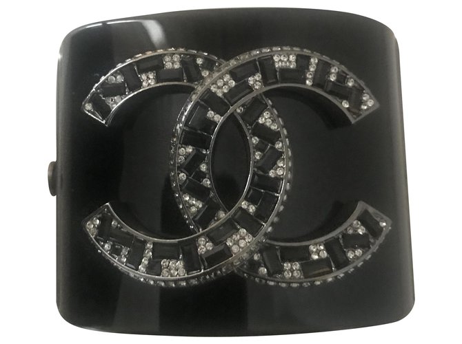 Chanel Armbänder Schwarz Kunststoff  ref.231824
