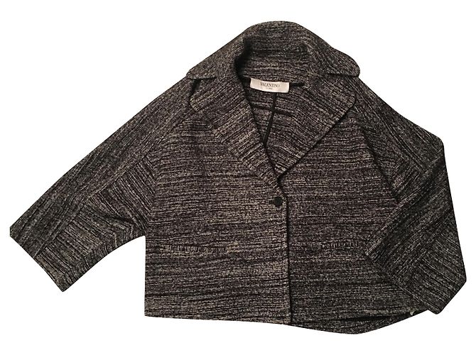 Valentino Oversized Wool Coat Grey