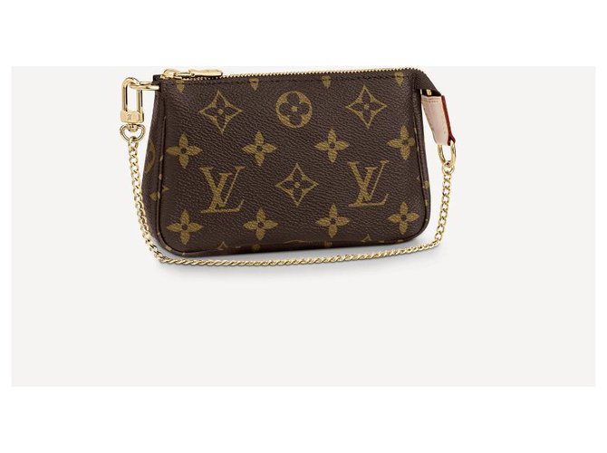 Louis Vuitton LV mini pochette accessories Brown Leather  ref.231882