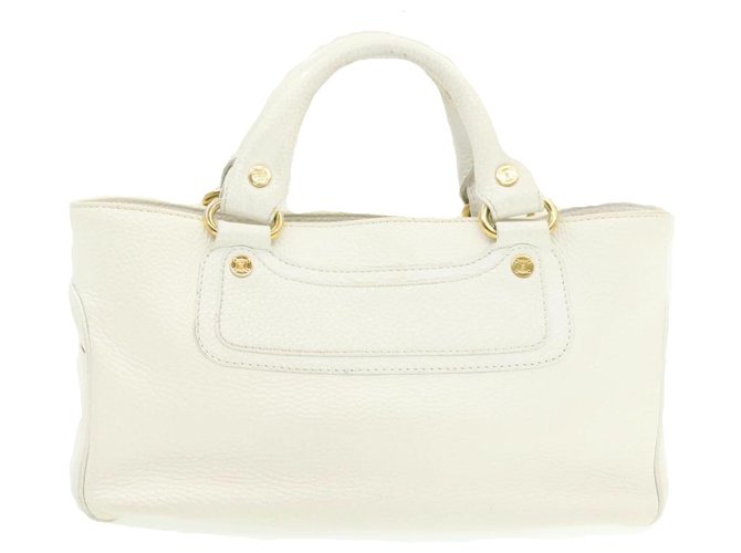 Céline Celine handbag White Leather  ref.231945