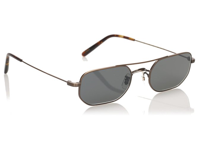Oliver Peoples Black Indio Round Tinted Sunglasses Metal  - Joli  Closet