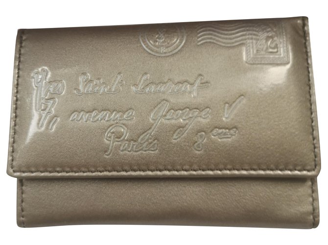 Yves Saint Laurent Key Holder Grey Patent leather  ref.232175