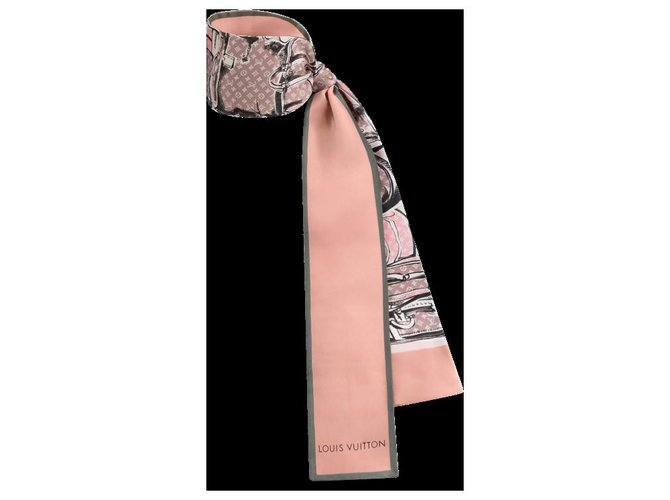 Louis Vuitton Trunks Silk Bandeau Silk Scarf - Pink Scarves and