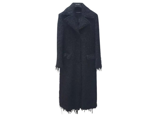 Dolce & Gabbana Black  Wool Coat Coat  Sz. 44  ref.232231