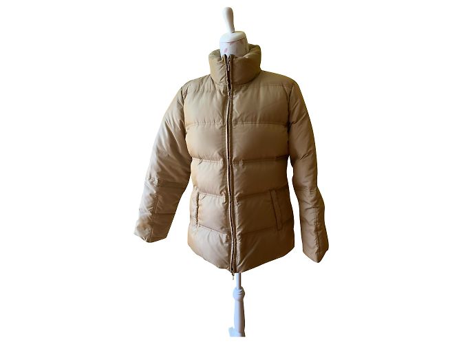 Zara Puffer Jacket Beige Nylon