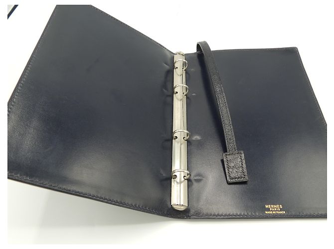 Hermès HERMES AGENDA GM IN STRUZZO BLU MARINO Blu navy