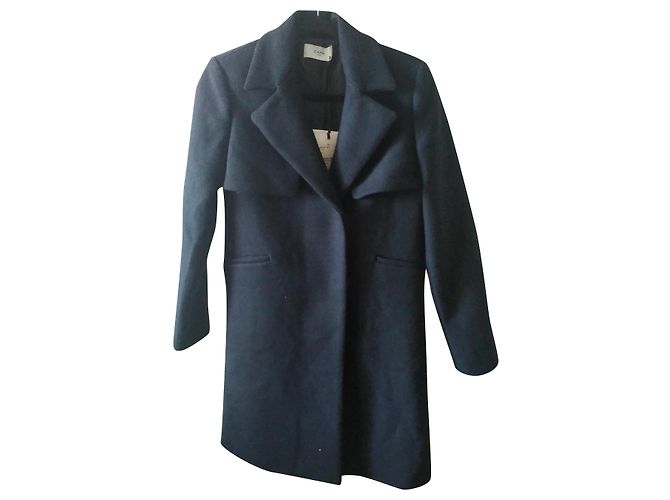 Zapa Navy Blue Wool Coat Size 36