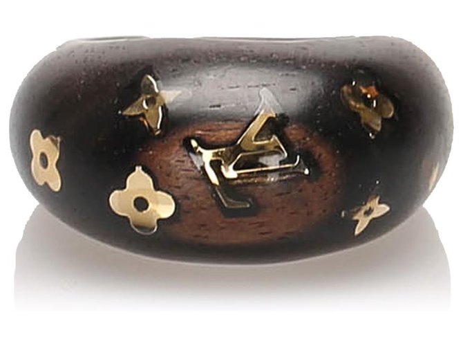 Louis Vuitton Brown Resin Ring Marrom Castanho escuro Plástico Resina  ref.232511
