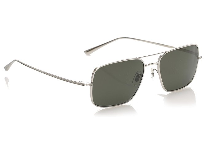 Oliver Peoples Black Victory LA Square Tinted Sunglasses Silvery Metal  ref.232519