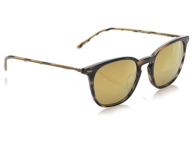 Oliver Peoples Brown Heaton Mirror Sunglasses Golden Plastic  ref.232523